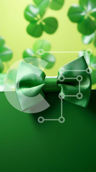 Intra Συλλεκτικό Ξύλινο Παζλ Plywood  4mm - Πράσινο παπιγιόν με φύλλα τριφυλλιού για την ημέρα του Αγίου Πατρικίου και τις ειδικές περιστάσεις Σε Ξύλινο Κουτί - Διαστάσεις: 10x10 cm – 25 κομμάτια