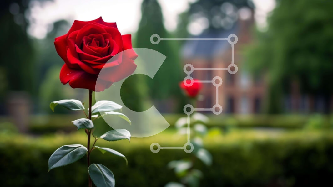 Intra Συλλεκτικό Ξύλινο Παζλ Plywood  4mm - Μονό κόκκινο τριαντάφυλλο στη φύση Σε Ξύλινο Κουτί - Διαστάσεις: 10x10 cm – 25 κομμάτια