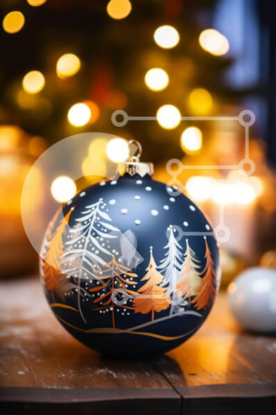 Intra Συλλεκτικό Ξύλινο Παζλ Plywood  4mm - Στολίδι Χριστουγεννιάτικου Δέντρου με σχέδιο με θέμα το δέντρο Σε Ξύλινο Κουτί - Διαστάσεις: 10x10 cm – 25 κομμάτια