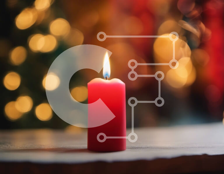 Intra Συλλεκτικό Ξύλινο Παζλ Plywood  4mm - Κόκκινο κερί σε ξύλινο τραπέζι για γιορτές Σε Ξύλινο Κουτί - Διαστάσεις: 10x10 cm – 25 κομμάτια