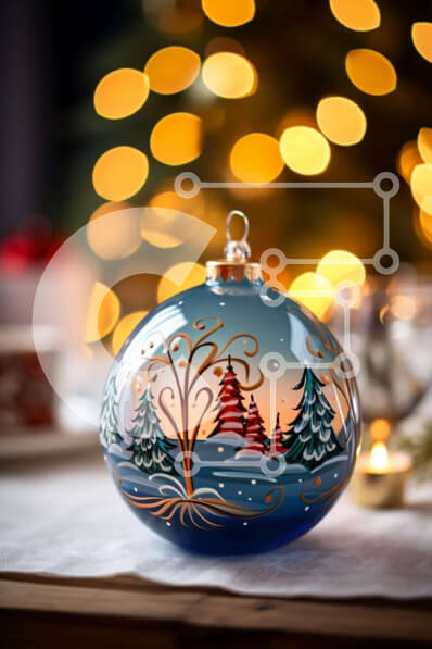 Intra Συλλεκτικό Ξύλινο Παζλ Plywood  4mm - Εορταστικό στολίδι με χιονισμένο σκηνικό στο τραπέζι Σε Ξύλινο Κουτί - Διαστάσεις Puzzle: 10x10 cm – 25 κομμάτια