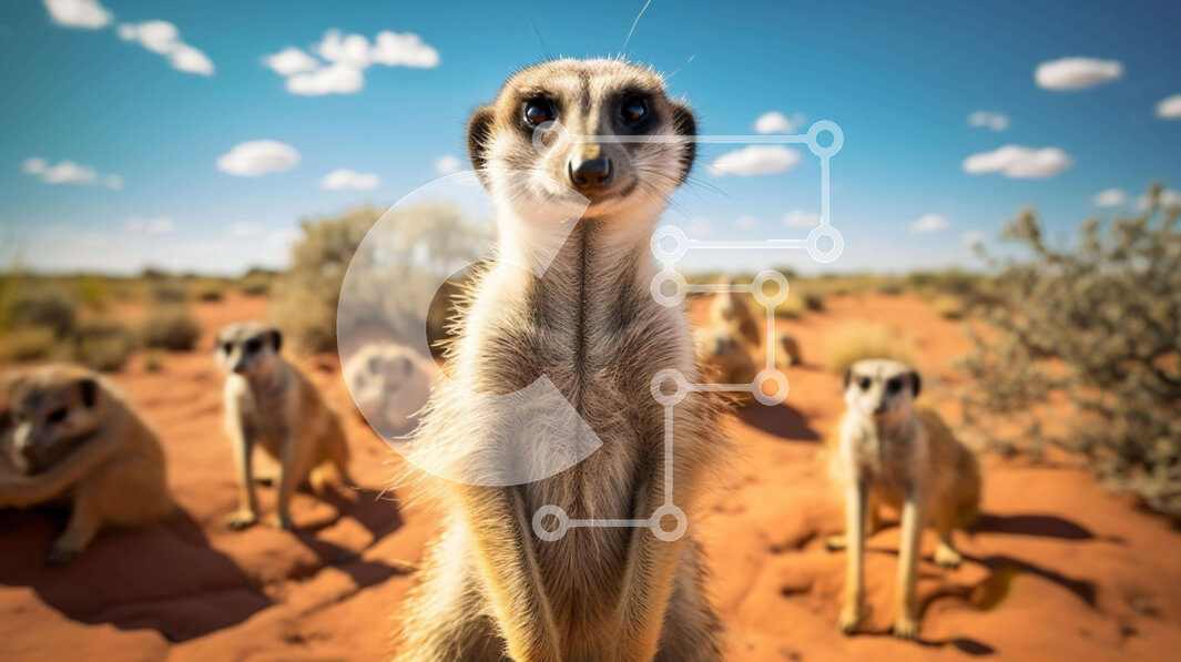 Σετ των 2 Intra Συλλεκτικό Ξύλινο Παζλ Plywood  4mm - Περίεργα σουρικάτ στην έρημο Σε Ξύλινο Κουτί - Διαστάσεις: 10x10 cm – 25 κομμάτια