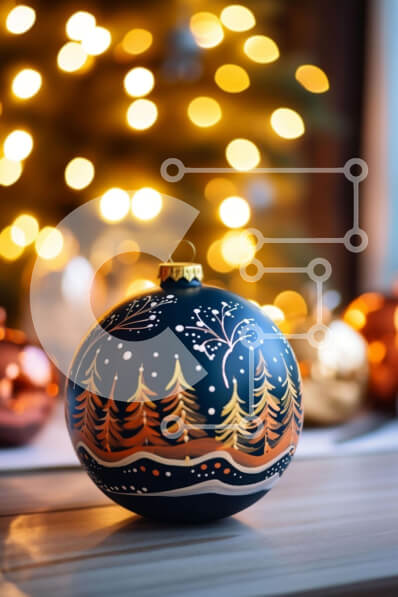 Intra Συλλεκτικό Ξύλινο Παζλ Plywood  4mm - Εορταστικό χριστουγεννιάτικο στολίδι με τη σκηνή του δάσους Σε Ξύλινο Κουτί - Διαστάσεις: 10x10 cm – 25 κομμάτια