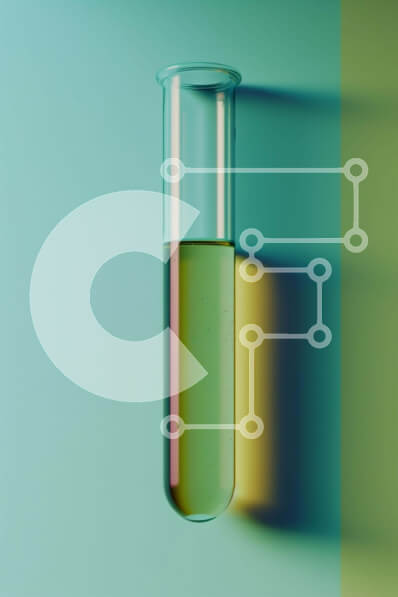 Intra Συλλεκτικό Ξύλινο Παζλ Plywood  4mm - Πράσινος δοκιμαστικός σωλήνας σε πολύχρωμο φόντο Σε Ξύλινο Κουτί - Διαστάσεις Puzzle: 10x10 cm – 25 κομμάτια