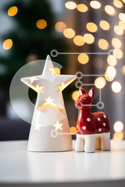 Intra Συλλεκτικό Ξύλινο Παζλ Plywood  4mm - Διακόσμηση τραπεζιού με διακοσμητικό ειδώλιο ελαφιού Σε Ξύλινο Κουτί - Διαστάσεις: 10x10 cm – 25 κομμάτια