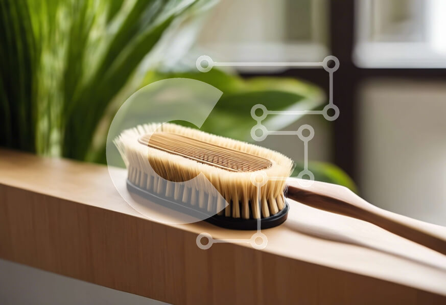 Intra Συλλεκτικό Ξύλινο Παζλ Plywood  4mm - Ξύλινη βούρτσα σε ανοιχτή μονάδα ραφιών Σε Ξύλινο Κουτί - Διαστάσεις: 10x10 cm – 25 κομμάτια