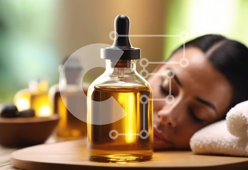 Intra Συλλεκτικό Ξύλινο Παζλ Plywood  4mm - Γυναίκα που χαλαρώνει με το μπουκάλι λαδιού Σε Ξύλινο Κουτί - Διαστάσεις Puzzle: 10x10 cm – 25 κομμάτια