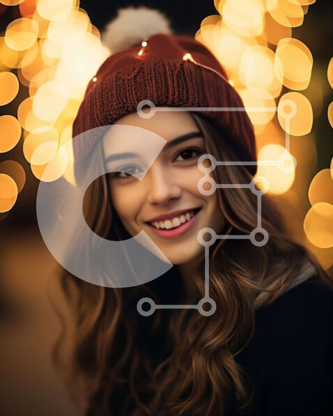 Intra Συλλεκτικό Ξύλινο Παζλ Plywood  4mm - Χαμογελαστή γυναίκα που απολαμβάνει την περίοδο των διακοπών Σε Ξύλινο Κουτί - Διαστάσεις Puzzle: 10x10 cm – 25 κομμάτια