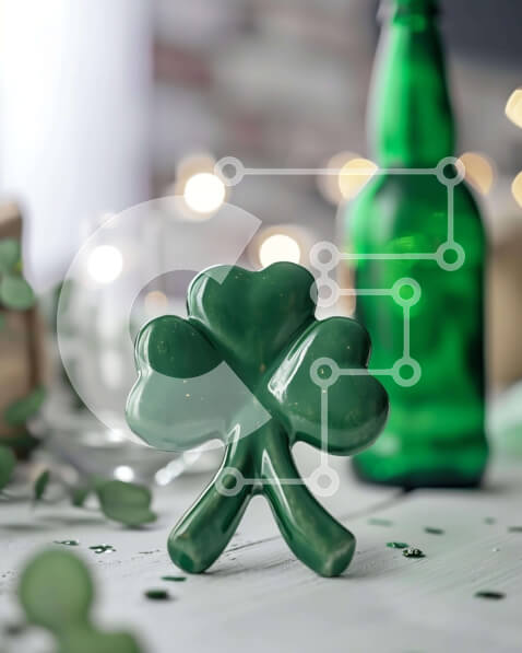 Intra Συλλεκτικό Ξύλινο Παζλ Plywood  4mm - Εορτασμός της Ημέρας του Αγίου Πατρικίου με ειδώλιο τριφύλλι και μπύρα Σε Ξύλινο Κουτί - Διαστάσεις: 10x10 cm – 25 κομμάτια