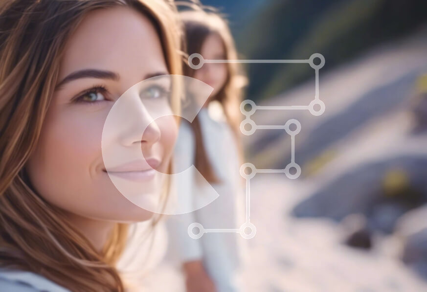 Intra Συλλεκτικό Ξύλινο Παζλ Plywood  4mm - Γυναίκα και κόρη σε μια βουνοπλαγιά Σε Ξύλινο Κουτί - Διαστάσεις: 10x10 cm – 25 κομμάτια