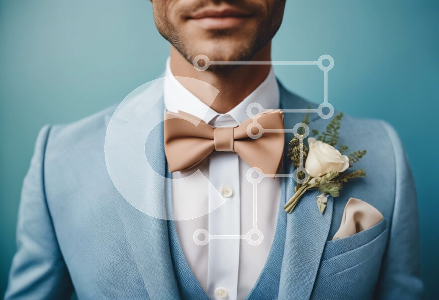 Intra Συλλεκτικό Ξύλινο Παζλ Plywood  4mm - Άνδρας με γαλάζιο κοστούμι με καφέ παπιγιόν Σε Ξύλινο Κουτί - Διαστάσεις Puzzle: 10x10 cm – 25 κομμάτια