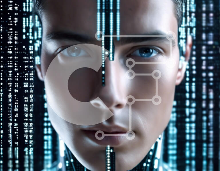 Intra Συλλεκτικό Ξύλινο Παζλ Plywood  4mm - Puzzle με Θέμα Abstract A.I. Σύνθεση Προσώπου Σε Ξύλινο Κουτί - Διαστάσεις Puzzle: 10x10 cm – 25 κομμάτια