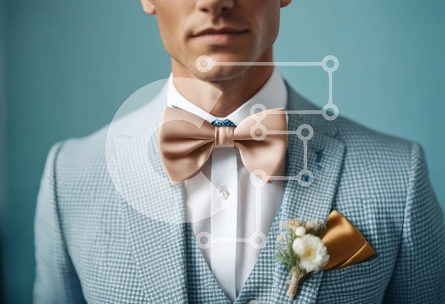 Intra Συλλεκτικό Ξύλινο Παζλ Plywood  4mm - Κομψό μπλε κοστούμι και σμόκιν για επίσημες περιστάσεις Σε Ξύλινο Κουτί - Διαστάσεις Puzzle: 10x10 cm – 25 κομμάτια