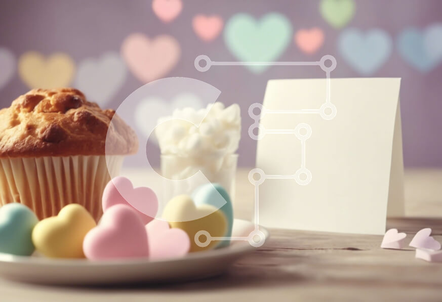 Σετ των 2 Intra Συλλεκτικό Ξύλινο Παζλ Plywood  4mm - Απολαύσεις για την ημέρα του Αγίου Βαλεντίνου - Muffins, Cupcakes και Καραμέλες Σε Ξύλινο Κουτί - Διαστάσεις: 10x10 cm – 25 κομμάτια