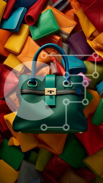 Intra Συλλεκτικό Ξύλινο Παζλ Plywood  4mm - Κομψή πράσινη τσάντα με πολύχρωμο χαρτί που περιβάλλει Σε Ξύλινο Κουτί - Διαστάσεις Puzzle: 10x10 cm – 25 κομμάτια