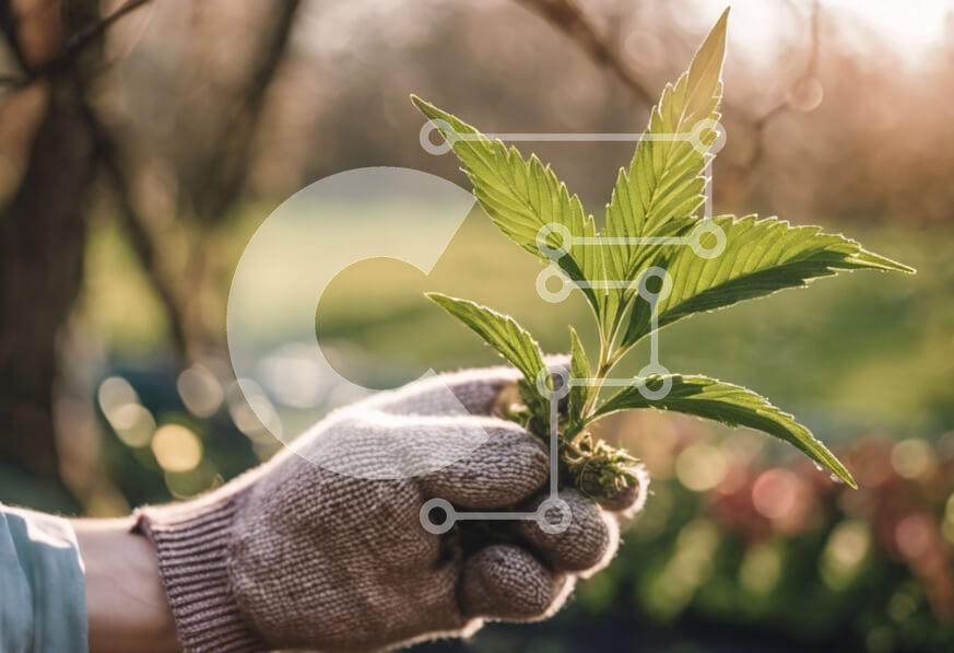 Intra Συλλεκτικό Ξύλινο Παζλ Plywood  4mm - Άτομο που κρατά ένα μη αναγνωρισμένο φυτό Σε Ξύλινο Κουτί - Διαστάσεις: 10x10 cm – 25 κομμάτια