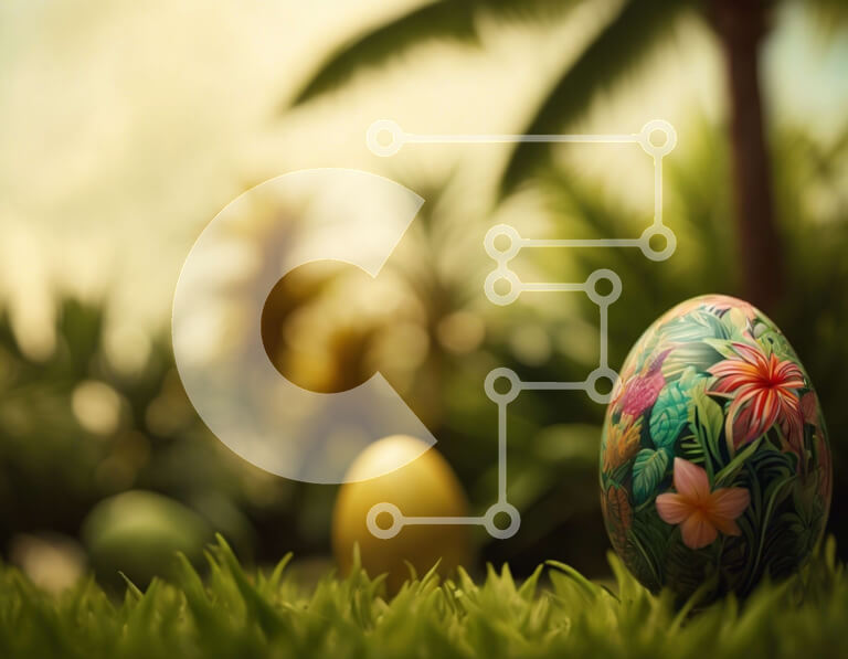 Intra Συλλεκτικό Ξύλινο Παζλ Plywood  4mm - Πολύχρωμο Πασχαλινό αυγό στο γρασίδι με τους φοίνικες Σε Ξύλινο Κουτί - Διαστάσεις: 10x10 cm – 25 κομμάτια