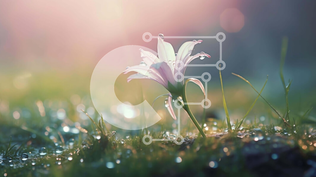 Intra Συλλεκτικό Ξύλινο Παζλ Plywood  4mm - Λευκό λουλούδι με σταγόνες δροσιάς στο φως του ήλιου Σε Ξύλινο Κουτί - Διαστάσεις: 10x10 cm – 25 κομμάτια