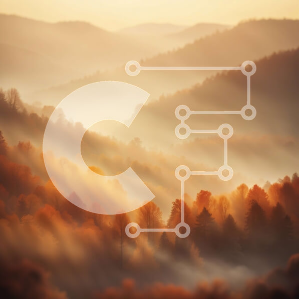 Intra Συλλεκτικό Ξύλινο Παζλ Plywood  4mm - Όμορφο φθινοπωρινό τοπίο με ομιχλώδη βουνά και πολύχρωμα δέντρα Σε Ξύλινο Κουτί - Διαστάσεις: 10x10 cm – 25 κομμάτια