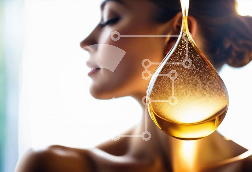 Intra Συλλεκτικό Ξύλινο Παζλ Plywood  4mm - Γυναίκα που κρατά μια σταγόνα λαδιού για περιποίηση δέρματος Σε Ξύλινο Κουτί - Διαστάσεις Puzzle: 10x10 cm – 25 κομμάτια