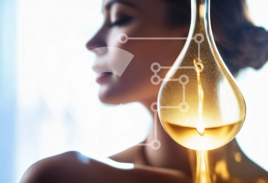 Intra Συλλεκτικό Ξύλινο Παζλ Plywood  4mm - Γυναίκα που βάζει σταγονίδια λαδιού στο λαιμό της για περιποίηση δέρματος Σε Ξύλινο Κουτί - Διαστάσεις Puzzle: 10x10 cm – 25 κομμάτια