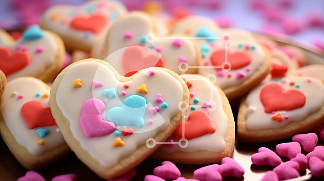 Σετ των 2 Intra Συλλεκτικό Ξύλινο Παζλ Plywood  4mm - Cookies σε σχήμα καρδιάς σε ψεκασμούς Σε Ξύλινο Κουτί - Διαστάσεις: 10x10 cm – 25 κομμάτια