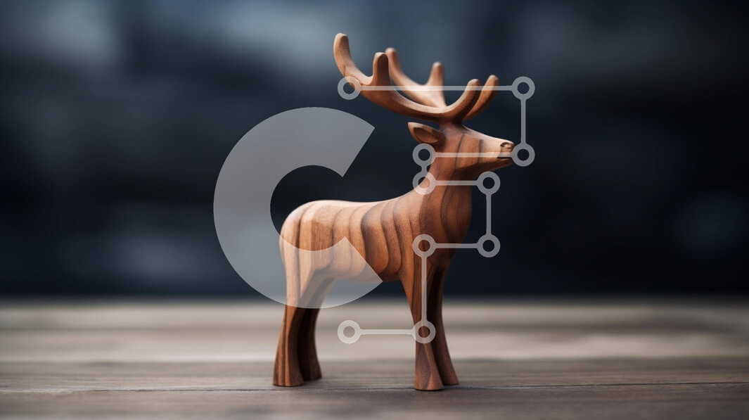 Intra Συλλεκτικό Ξύλινο Παζλ Plywood  4mm - Ξύλινο ειδώλιο ελαφιού σε ξύλινο τραπέζι Σε Ξύλινο Κουτί - Διαστάσεις: 10x10 cm – 25 κομμάτια