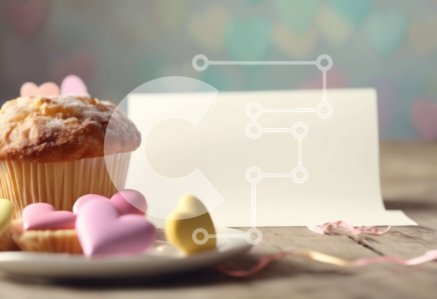 Σετ των 2 Intra Συλλεκτικό Ξύλινο Παζλ Plywood  4mm - Λιχουδιές για την Ημέρα του Αγίου Βαλεντίνου - muffin, cupcake και καραμέλες σε σχήμα καρδιάς Σε Ξύλινο Κουτί - Διαστάσεις: 10x10 cm – 25 κομμάτια