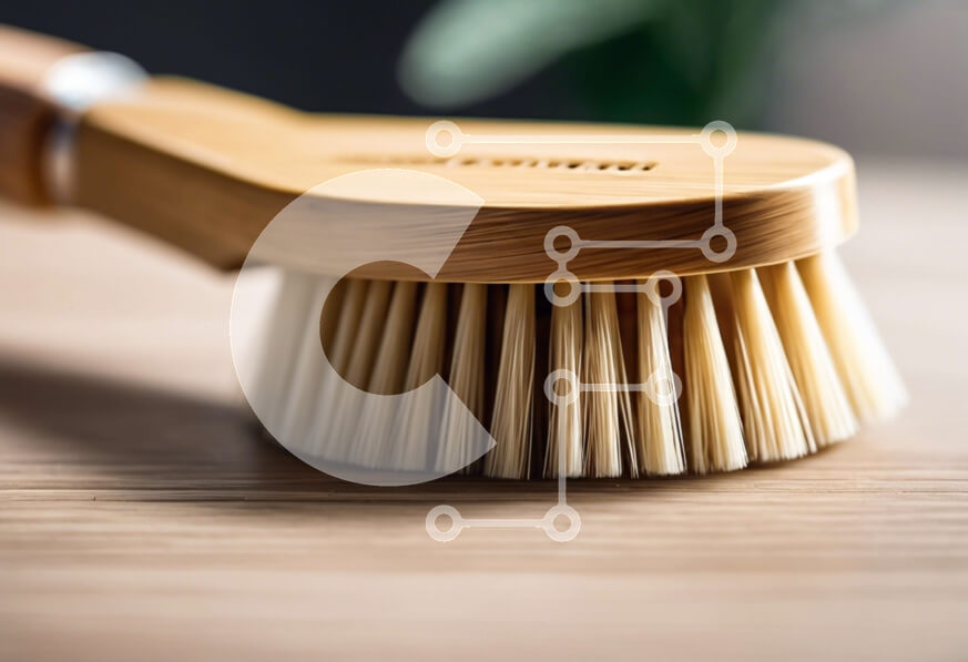 Intra Συλλεκτικό Ξύλινο Παζλ Plywood  4mm - Ξύλινη βούρτσα στο τραπέζι Σε Ξύλινο Κουτί - Διαστάσεις Puzzle: 10x10 cm – 25 κομμάτια