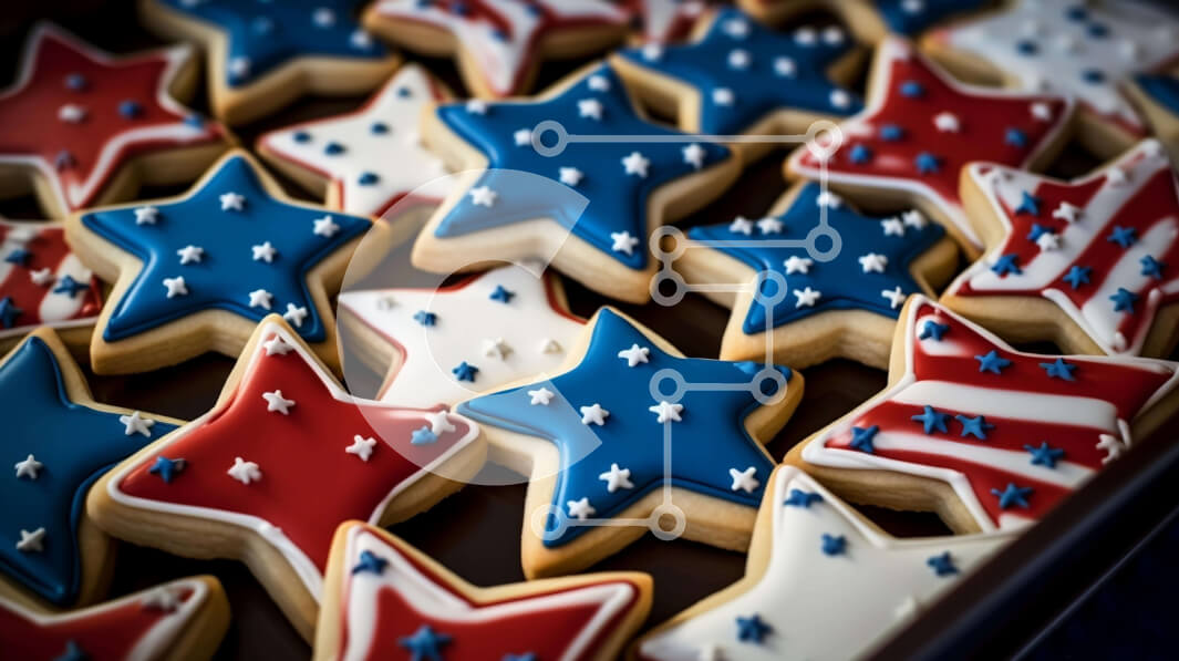 Σετ των 2 Intra Συλλεκτικό Ξύλινο Παζλ Plywood  4mm - Πατριωτικά μπισκότα σε σχήμα αστεριού για τους εορτασμούς της 4ης Ιουλίου και της Ημέρας της Ανεξαρτησίας Σε Ξύλινο Κουτί - Διαστάσεις: 10x10 cm – 25 κομμάτια