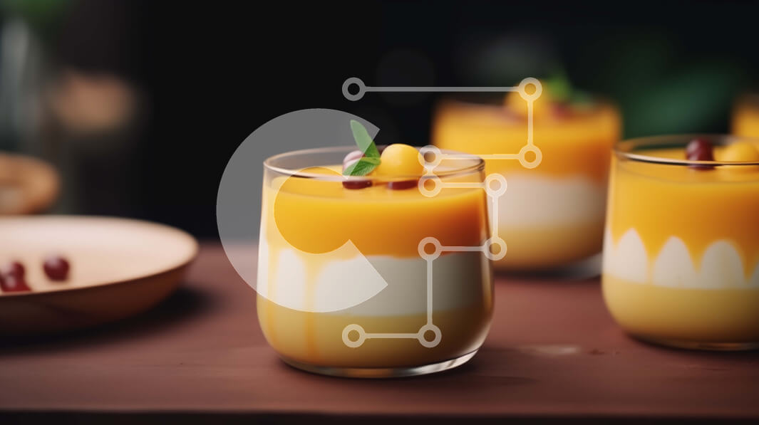 Σετ των 2 Intra Συλλεκτικό Ξύλινο Παζλ Plywood  4mm - Νόστιμο επιδόρπιο μάνγκο σε γυάλινα μπολ Σε Ξύλινο Κουτί - Διαστάσεις: 10x10 cm – 25 κομμάτια