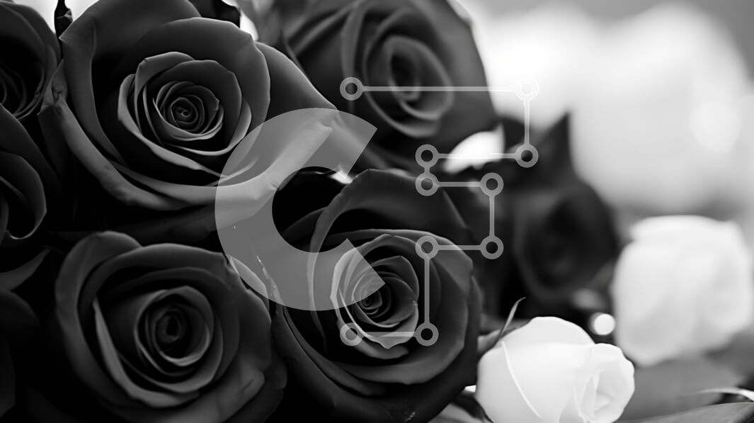 Intra Συλλεκτικό Ξύλινο Παζλ Plywood  4mm - Κομψό ασπρόμαυρο μπουκέτο τριαντάφυλλο Σε Ξύλινο Κουτί - Διαστάσεις Puzzle: 10x10 cm – 25 κομμάτια