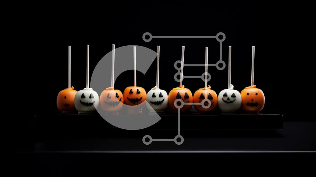 Σετ των 2 Intra Συλλεκτικό Ξύλινο Παζλ Plywood  4mm - Το κέικ σε σχήμα κολοκύθας σκάει σε μαύρο φόντο Σε Ξύλινο Κουτί - Διαστάσεις: 10x10 cm – 25 κομμάτια