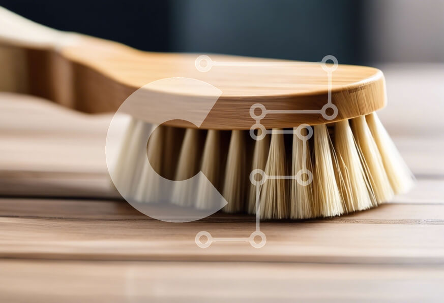 Intra Συλλεκτικό Ξύλινο Παζλ Plywood  4mm - Ξύλινη βούρτσα σε ημιτελές ξύλινο τραπέζι Σε Ξύλινο Κουτί - Διαστάσεις: 10x10 cm – 25 κομμάτια