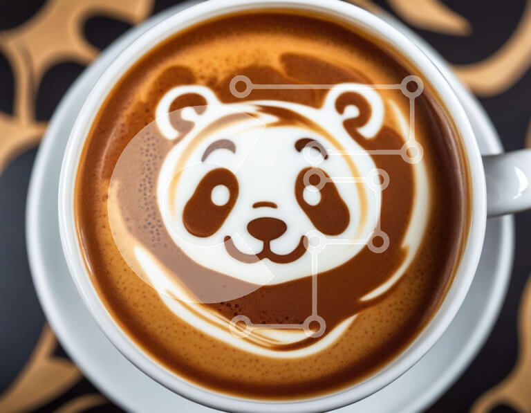 Σετ των 2 Intra Συλλεκτικό Ξύλινο Παζλ Plywood  4mm - Φλιτζάνι καφέ με σχέδιο Panda Bear Σε Ξύλινο Κουτί - Διαστάσεις: 10x10 cm – 25 κομμάτια