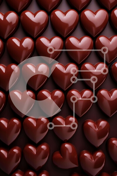 Σετ των 2 Intra Συλλεκτικό Ξύλινο Παζλ Plywood  4mm - Σοκολατάκια σε σχήμα καρδιάς σε διάφορα μεγέθη και χρώματα Σε Ξύλινο Κουτί - Διαστάσεις: 10x10 cm – 25 κομμάτια