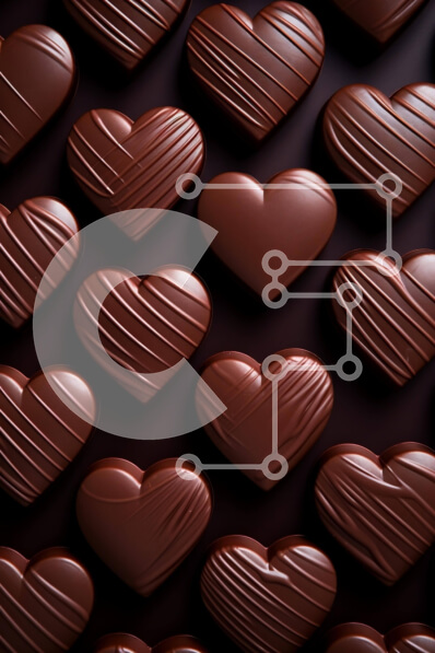 Σετ των 2 Intra Συλλεκτικό Ξύλινο Παζλ Plywood  4mm - Ομάδα καραμέλες σοκολάτας σε σχήμα καρδιάς Σε Ξύλινο Κουτί - Διαστάσεις: 10x10 cm – 25 κομμάτια