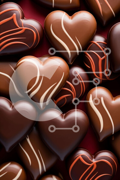 Σετ των 2 Intra Συλλεκτικό Ξύλινο Παζλ Plywood  4mm - Ομάδα καραμέλες σοκολάτας σε σχήμα καρδιάς Σε Ξύλινο Κουτί - Διαστάσεις: 10x10 cm – 25 κομμάτια