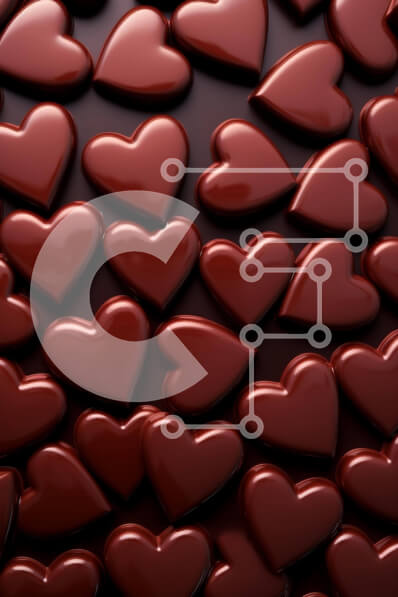 Intra Συλλεκτικό Ξύλινο Παζλ Plywood  4mm - Κόκκινες σοκολάτες σε σχήμα καρδιάς σε μαύρο φόντο Σε Ξύλινο Κουτί - Διαστάσεις Puzzle: 10x10 cm – 25 κομμάτια