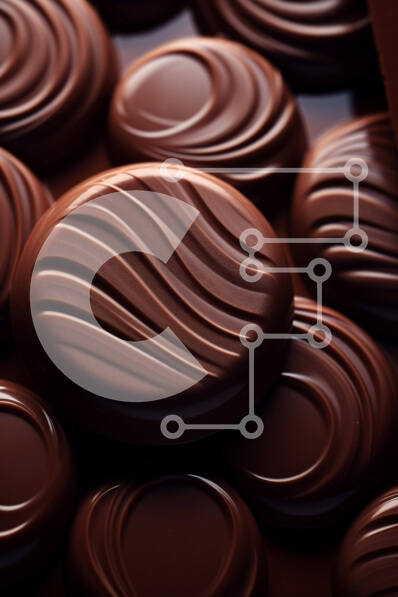 Σετ των 2 Intra Συλλεκτικό Ξύλινο Παζλ Plywood  4mm - Κοντινό πλάνο στροβιλιζόμενων ράβδων μαύρης σοκολάτας Σε Ξύλινο Κουτί - Διαστάσεις: 10x10 cm – 25 κομμάτια