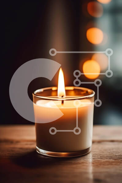 Intra Συλλεκτικό Ξύλινο Παζλ Plywood  4mm - Αναμμένο κερί σε ξύλινη επιφάνεια Σε Ξύλινο Κουτί - Διαστάσεις Puzzle: 10x10 cm – 25 κομμάτια