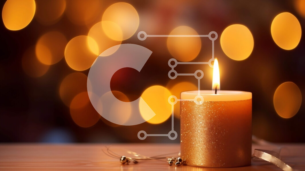 Intra Συλλεκτικό Ξύλινο Παζλ Plywood  4mm - Χρυσό κερί σε ξύλινο τραπέζι με φώτα Bokeh Σε Ξύλινο Κουτί - Διαστάσεις Puzzle: 10x10 cm – 25 κομμάτια