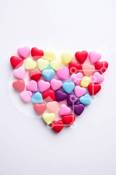 Intra Συλλεκτικό Ξύλινο Παζλ Plywood  4mm - Πολύχρωμη καρδιά ρύθμιση σε άσπρο φόντο Σε Ξύλινο Κουτί - Διαστάσεις Puzzle: 10x10 cm – 25 κομμάτια