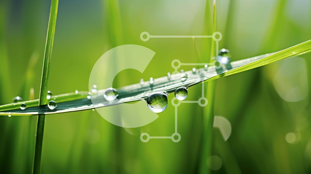 Intra Συλλεκτικό Ξύλινο Παζλ Plywood  4mm - Πράσινη λεπίδα του γρασιδιού με σταγονίδια νερού Σε Ξύλινο Κουτί - Διαστάσεις: 10x10 cm – 25 κομμάτια