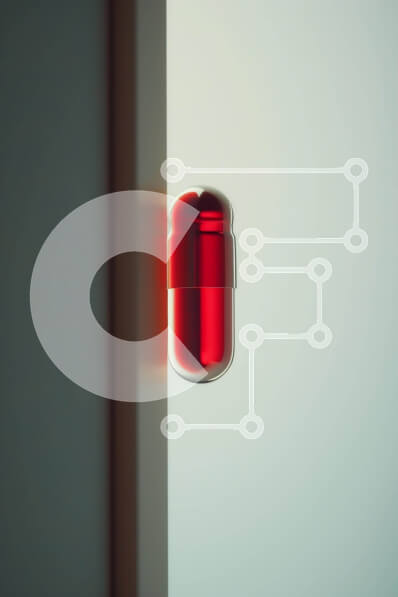 Intra Συλλεκτικό Ξύλινο Παζλ Plywood  4mm - Κόκκινο χάπι στην πόρτα Σε Ξύλινο Κουτί - Διαστάσεις: 10x10 cm – 25 κομμάτια