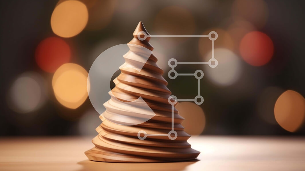 Intra Συλλεκτικό Ξύλινο Παζλ Plywood  4mm - Χριστουγεννιάτικο δέντρο σοκολάτας με στροβιλισμούς - εορταστικός στολισμός Σε Ξύλινο Κουτί - Διαστάσεις: 10x10 cm – 25 κομμάτια