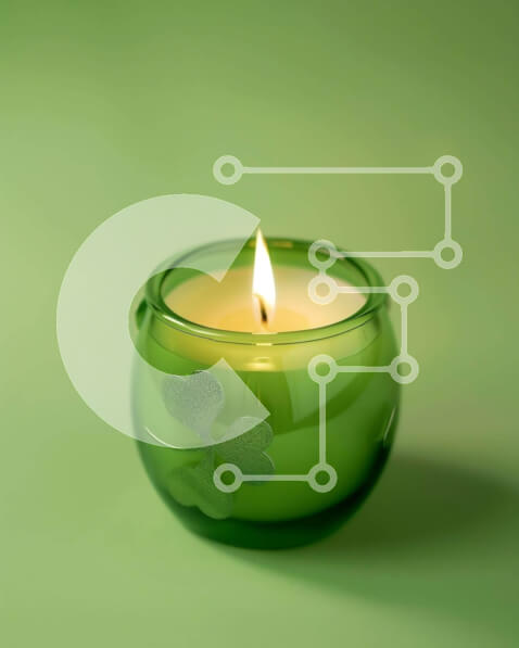 Intra Συλλεκτικό Ξύλινο Παζλ Plywood  4mm - Πράσινο κερί σε γυάλινο δοχείο Σε Ξύλινο Κουτί - Διαστάσεις: 10x10 cm – 25 κομμάτια