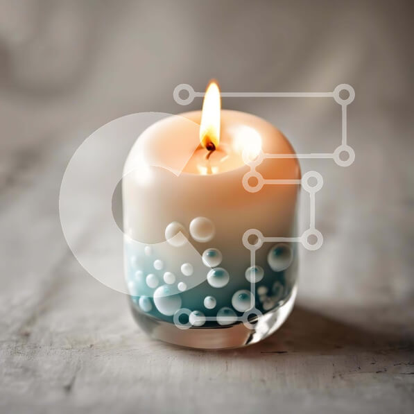 Intra Συλλεκτικό Ξύλινο Παζλ Plywood  4mm - Κερί με μπλε και λευκές φυσαλίδες στην επιφάνεια Σε Ξύλινο Κουτί - Διαστάσεις Puzzle: 10x10 cm – 25 κομμάτια