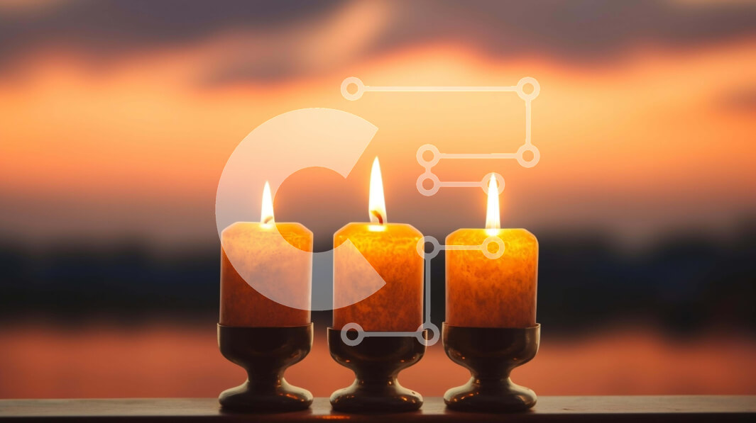 Intra Συλλεκτικό Ξύλινο Παζλ Plywood  4mm - Κεριά σε ένα ξύλινο τραπέζι στο ηλιοβασίλεμα Σε Ξύλινο Κουτί - Διαστάσεις Puzzle: 10x10 cm – 25 κομμάτια