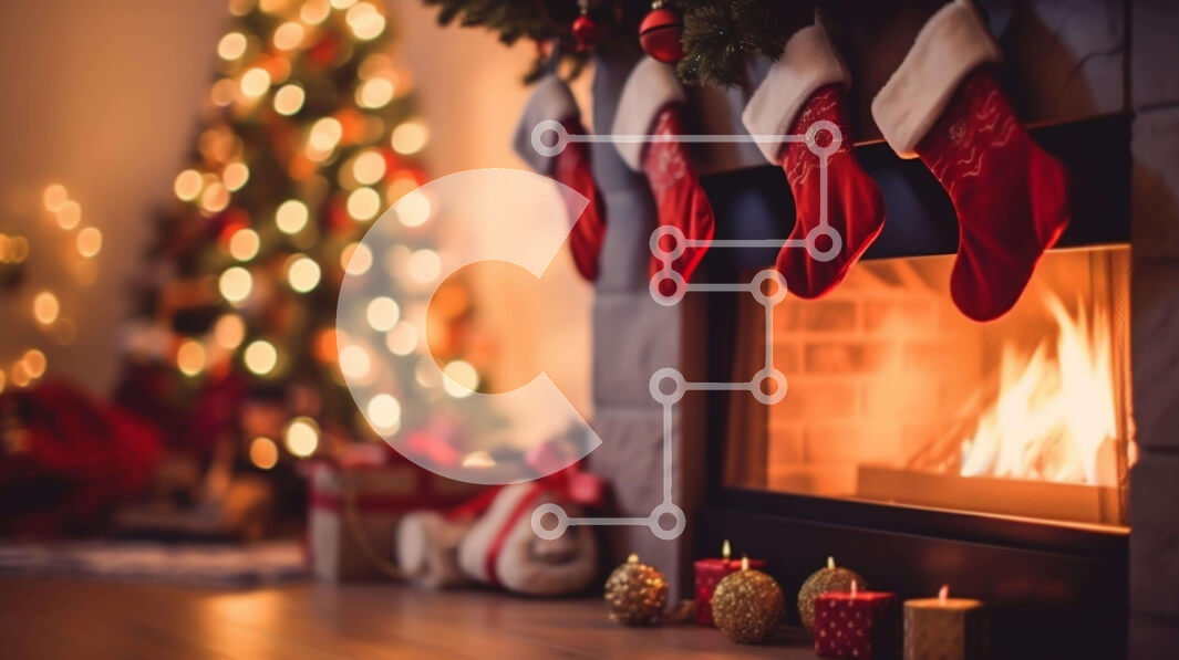 Intra Συλλεκτικό Ξύλινο Παζλ Plywood  4mm - Άνετο τζάκι με χριστουγεννιάτικα στολίδια Σε Ξύλινο Κουτί - Διαστάσεις: 10x10 cm – 25 κομμάτια